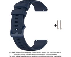 Donker Blauw Siliconen Sporthorloge Bandje geschikt voor (zie compatibele modellen) 22mm Smartwatches van Samsung, LG, Seiko, Asus, Pebble, Huawei, Cookoo, Vostok en Vector – Maat: zie maatfoto – 22 mm dark blue smartwatch strap