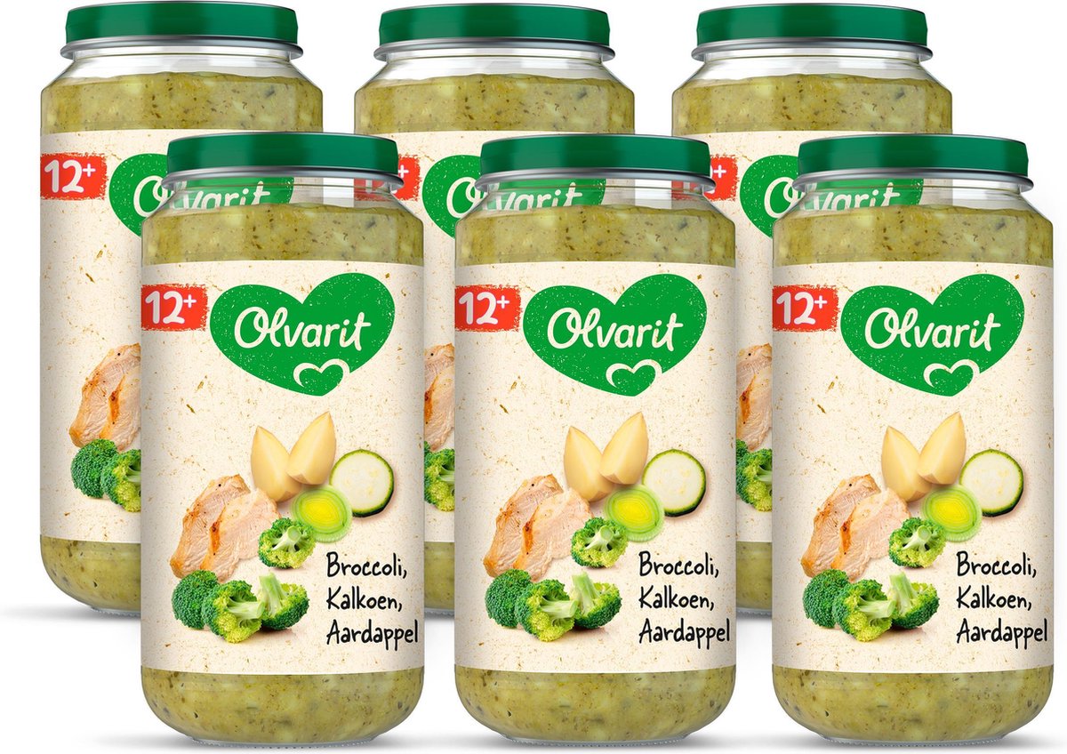 Goedkoopste Olvarit Babymaaltijd 12 Maanden – Broccoli Kalkoen Aardappel – 6 x 250g