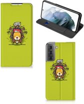 Flipcover Geschikt voor Samsung Galaxy S21 FE Smartphone Hoesje Doggy Biscuit