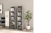 Kast - CD -Boeken - Hoogglans grijs - 2 stuks - Spaanplaat - Modern - Design - Luxe - Nieuwste Collectie