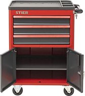 Stier gereedschapswagen - Met wielen - Rood/Grijs