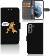 Wallet Book Case Geschikt voor Samsung Galaxy S21 FE GSM Hoesje Giraffe