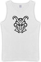 Witte Tanktop sportshirt met Zwarte “ Loki Logo “ Print Size XXXL