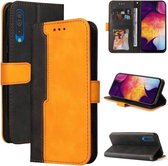Voor Samsung Galaxy A50 / A30s / A50s Zakelijke stiksels-kleur Horizontale Flip PU-lederen hoes met houder & kaartsleuven & fotolijst (oranje)