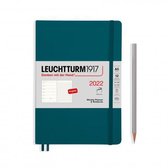 Leuchtturm - Agenda en Notities - 2022 - Weekplanner + Notitie - 12 maanden - A5 - 14,5 x 21 cm - Softcover - Groen Blauw