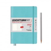 Leuchtturm - Agenda en Notities - 2022 - Weekplanner + Notitie - 12 maanden - A5 - 14,5 x 21 cm - Softcover - Hemel Blauw