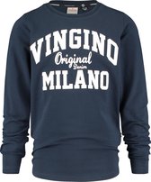 Vingino Logo Longsleeve Jongens T-shirt - Midnight Blue - Maat 128