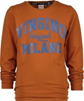 Vingino Logo Longsleeve Jongens T-shirt - Rusty Brown - Maat 116