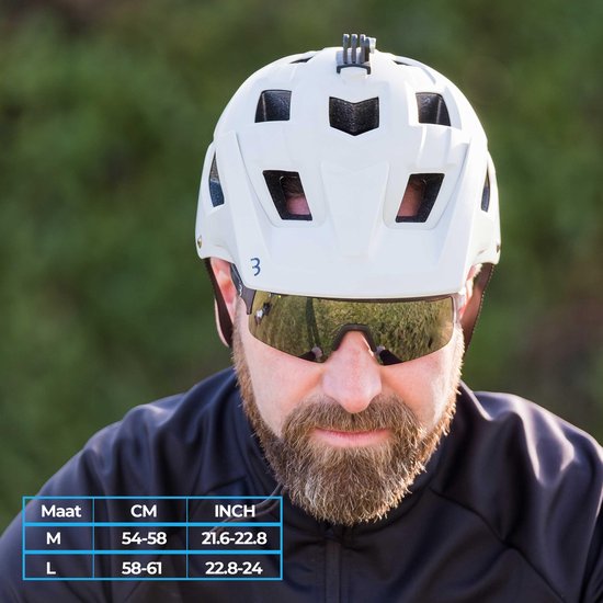 BBB Cycling MTB Helm Nanga - Met Bevestiging voor Camera of Verlichting - Wasbare Padding - Fietshelm Volwassenen: Heren & Dames - Mat Grijs/Wit - M - BHE-54 van BBB Cycling — afbeelding 5