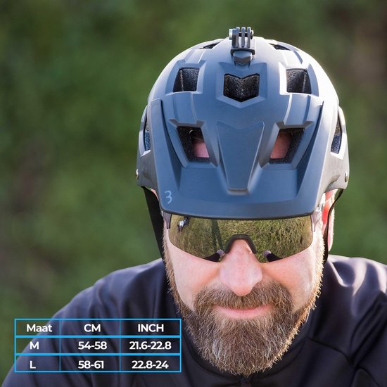 BBB Cycling MTB Helm Nanga - Met Bevestiging voor Camera of Verlichting - Wasbare Padding - Fietshelm Volwassenen: Heren & Dames - Mat Zwart - L - BHE-54 van BBB Cycling — afbeelding 5