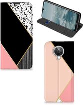 Bookcase Hoesje Nokia G10 | G20 Smart Cover Black Pink Shapes
