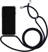 BixB iPhone 12 Mini Hoesje Transparant Backcover Case met zwart koord + 1x screenprotector tempered glass