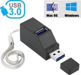 Xtabarya USB Hub Mini USB 2.0 High Speed Hub Splitter Box Ondersteuning 3-poorts Hot Swap Laag stroomverbruik -Zwart