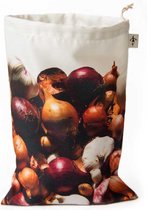 Herbruikbare groenten zak - Uien en knoflook - MB Design - H 31 x B 21 cm