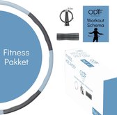 ODIF Fitness Hoelahoep Pakket - Hula Hoop - Hoepel Fitness - Waist Trainer - Grijs/Blauw - 1,5 KG