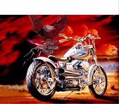 TOPMO - Harley Davidson Eagle Motor - Diamond painting pakket - HQ Diamond Painting - volledig dekkend - Diamant Schilderen – voor Volwassenen – ROND - 40 x 50 CM