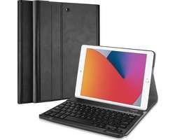 Cazy Tablet Hoes met Toetsenbord geschikt voor iPad 9e generatie (2021) 10.2 inch / 8e generatie (2020) 10.2 inch / 7e generatie (2019) 10.2 inch - QWERTY Bluetooth Keyboard Case - Zwart