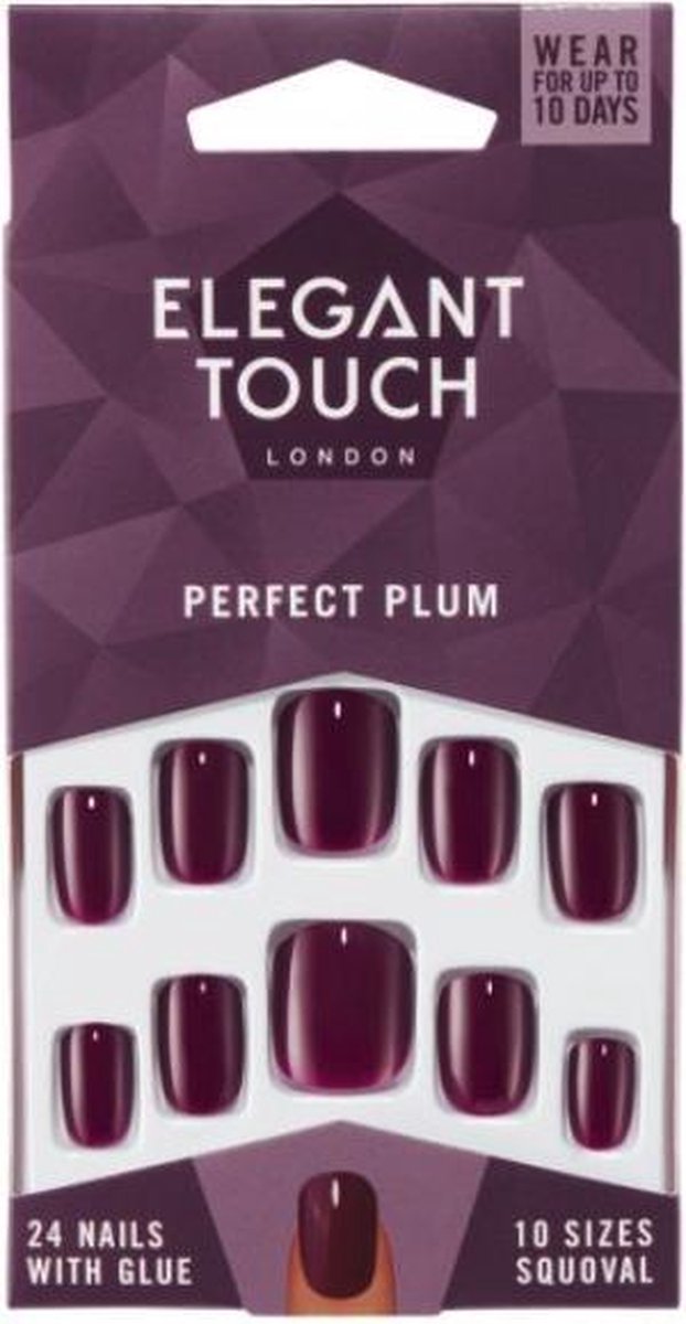 Elegant Touch Perfect Plum Nails - Kunstnagels - Nagels - Press on nails - Plaknagels - Nepnagels - 24 stuks - Beste Kwaliteit