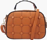 Fashionfanatics® Vita Crossbodytas Bruin Vierkantjes - Ritssluiting - Dames