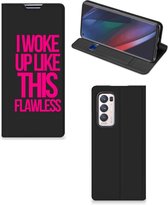 Bookcase met quotes OPPO Find X3 Neo Smart Cover Woke Up