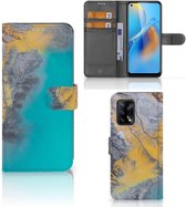 Etui à OPPO A74 4G Etui Marbre Blue Or