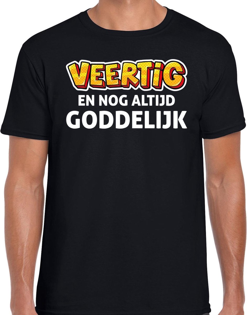 Verjaardag t-shirt 40 jaar veertig en goddelijk zwart heren
