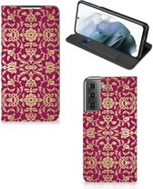 Bookcase Cadeautips Geschikt voor Samsung Galaxy S21 FE Telefoonhoesje met foto Barok Pink
