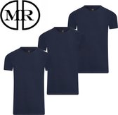Mario Russo T-shirt heren basic 3-pack - Navy - XXL - Lycra - Katoen - R-hals