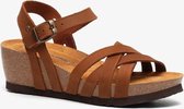 Hush Puppies dames bio sandalen met sleehak - Cognac - Maat 36