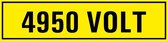 4950 volt sticker 60 x 15 mm