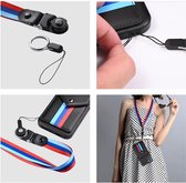 Samsung Galaxy S21 5G Hybride hoesje Wit van TPU + Leer Pu Driekleurige kaartsleuf met lanyard Cover Case Hoes LLBL