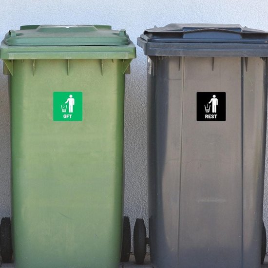 UTHCLO 5stuks Recycle Stickers Voor Afvalbakken Zelfklevende Labels Met Groene Recycle Logo Voor Thuis Keuken Kantoor Voor Juiste Scheiding Van Afval