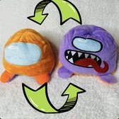 Fidget Toys- Mood knuffel - Moodknuffel - Among us ® - reversible - omkeerbaar - Lilac/orange