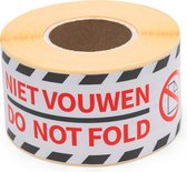 Rillprint 76602 - Waarschuwingsetiketten - Niet vouwen/Do not fold - 250 stuks per rol - 5 rollen - 46x125mm