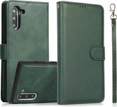 Voor Samsung Galaxy Note10 Kalf Textuur 2 in 1 Afneembare Magnetische Achterkant Horizontale Flip Lederen Case met Houder & Kaartsleuven & Portemonnee & Fotolijst (Groen)
