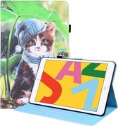 Animal Pattern Horizontal Flip Leather Case met houder & kaartsleuven & fotolijst & slaap / wekfunctie voor iPad 10.2 2020 / 2019 (Bib Kitten)