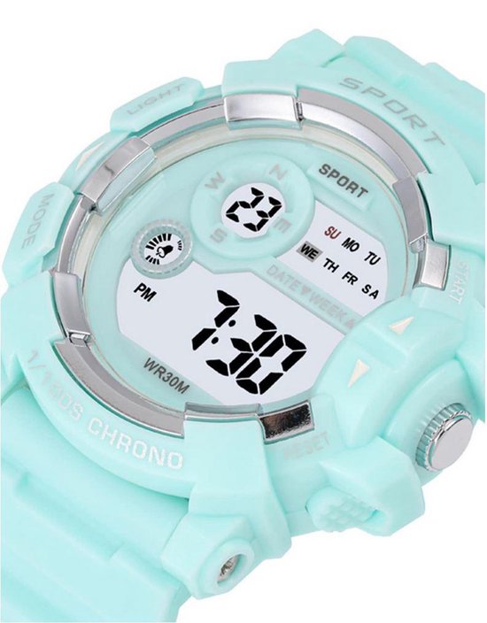 Wolters juweliers | ZINZI Square Roman horloge zilvergekleurde wijzerplaat  en rechthoekige kast leren band mintgroen 32mm extra dun ZIW802MG