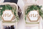 Stoeldecoratie Huwelijk Jute kant Mr& Mrs- Stoel versieringe Bruiloft Vintage - Huwelijk - Geboorte - Feest - Verjaardag - Jubileum - Babyshower - Wedding