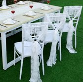 Huwelijk decoratie kleed wit bloemen kant 35x300 CM - 2 Stuks versiering Bruiloft Vintage - Huwelijk - Geboorte - Feest - Verjaardag - Jubileum - Wedding