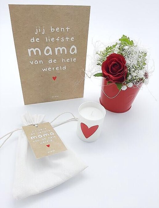 Kaarsen-cadeau voor mama-Cadeau set voor moeder-Jij bent de liefste Mama van de hele wereld-Geschenkset
