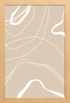 JUNIQE - Poster in houten lijst Ghost -40x60 /Bruin & Ivoor