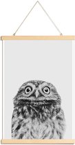 JUNIQE - Posterhanger Owl Classic -30x45 /Wit & Zwart