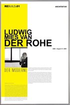 JUNIQE - Poster met kunststof lijst Mies Van Der Rohe -20x30 /Geel &