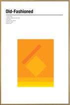 JUNIQE - Poster met kunststof lijst Old Fashioned - minimalistisch