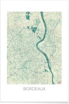 JUNIQE - Poster Bordeaux - vintage stadskaart -40x60 /Groen & Wit