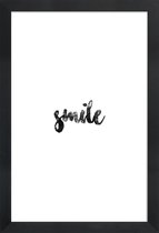 JUNIQE - Poster in houten lijst Smile -30x45 /Wit & Zwart