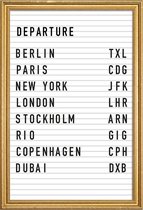 JUNIQE - Poster met houten lijst Berlin Departure -13x18 /Wit & Zwart