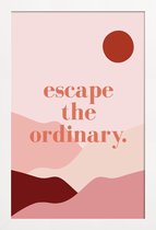 JUNIQE - Poster met houten lijst Escape the Ordinary -13x18 /Roze