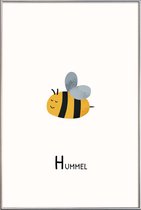 JUNIQE - Poster met kunststof lijst Hummel -13x18 /Geel & Zwart