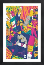 JUNIQE - Poster met houten lijst Batman -30x45 /Oranje & Roze